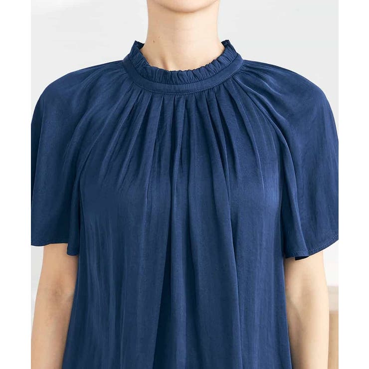 【洗える/イージーケア】サテンフリルネックブラウス | a.v.v【WOMEN】 | 詳細画像34 