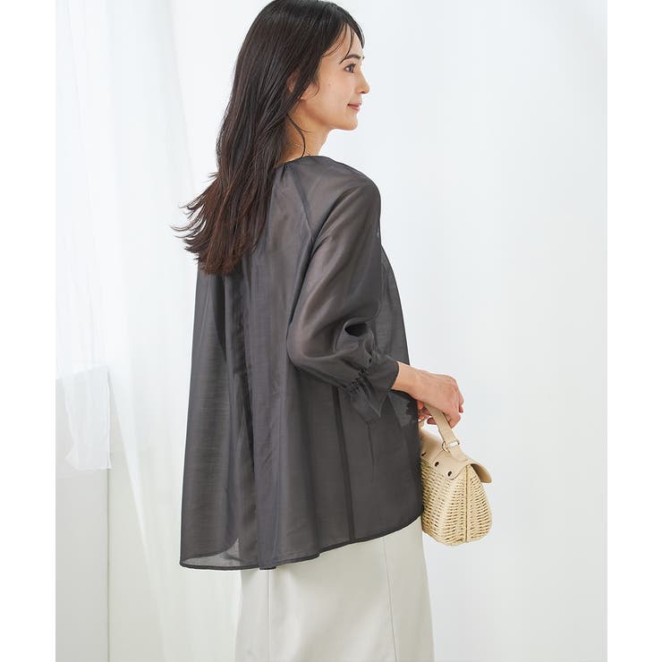 ダークグレー | シアータックブラウス | a.v.v【WOMEN】
