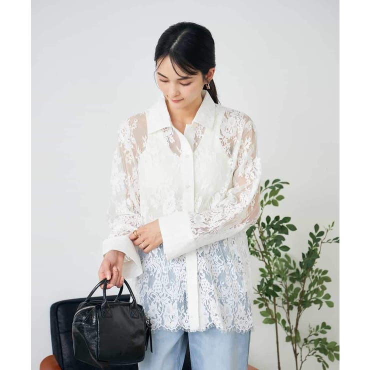 レースシャツ | a.v.v【WOMEN】 | 詳細画像1 