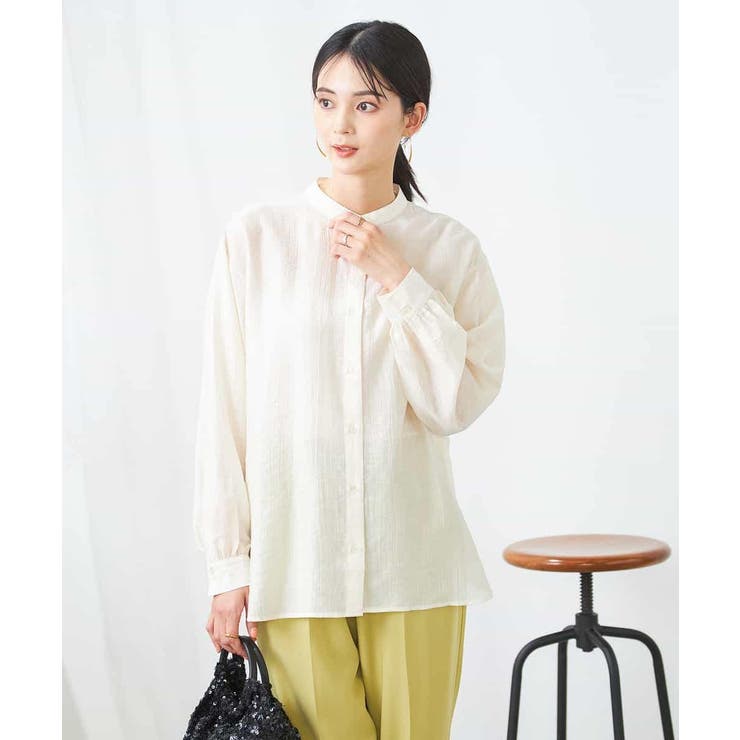 アイボリー | シアー楊柳ブラウス | a.v.v【WOMEN】