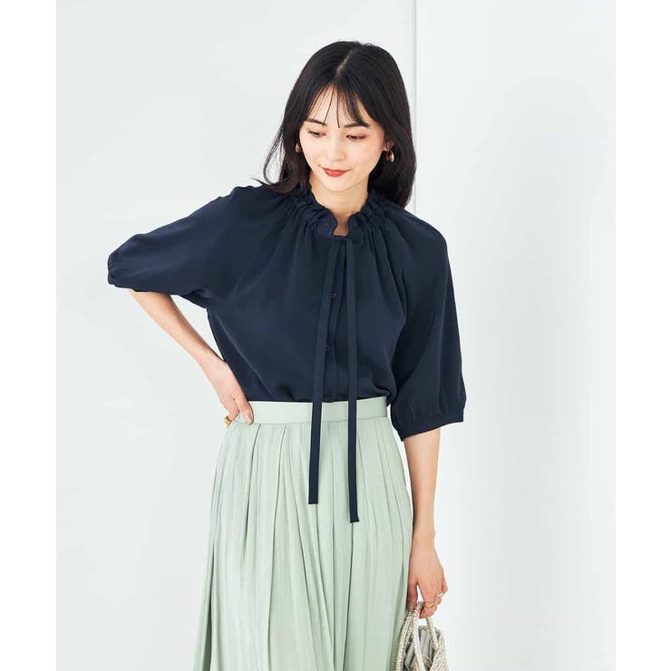 フリルネックボウタイブラウス | a.v.v【WOMEN】 | 詳細画像1 