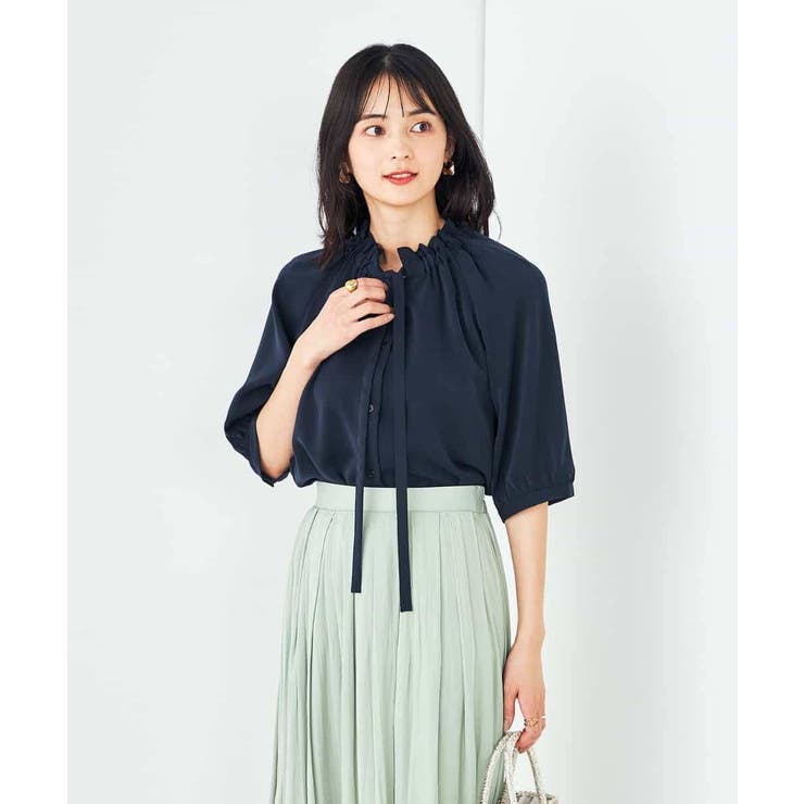 フリルネックボウタイブラウス | a.v.v【WOMEN】 | 詳細画像2 