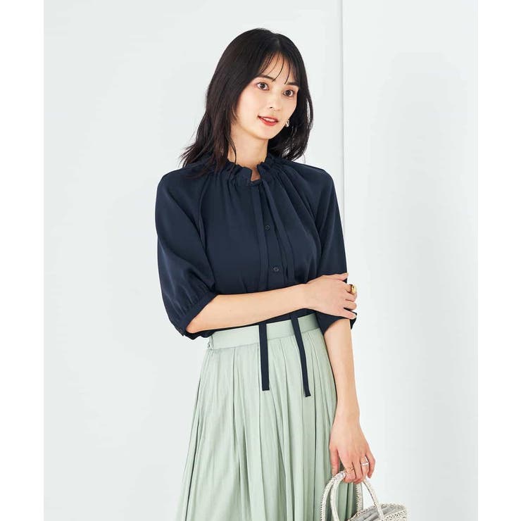 フリルネックボウタイブラウス | a.v.v【WOMEN】 | 詳細画像3 