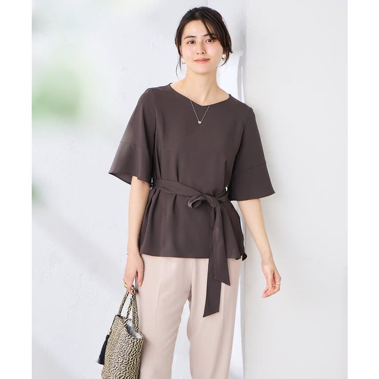 ［支持率NO.1/接触冷感/速乾/UVカット/イージーケア］浅Vネックブラウス | a.v.v【WOMEN】 | 詳細画像10 