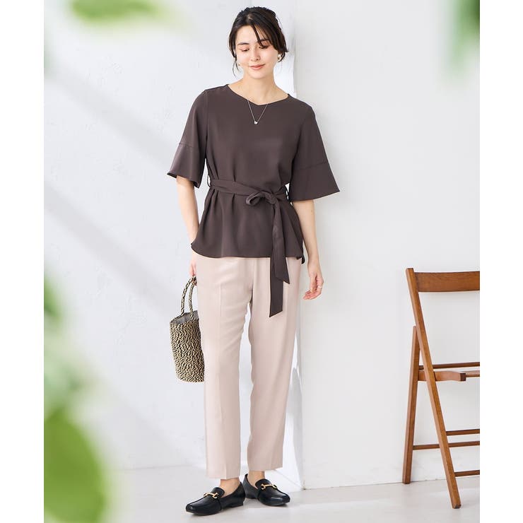 ［支持率NO.1/接触冷感/速乾/UVカット/イージーケア］浅Vネックブラウス | a.v.v【WOMEN】 | 詳細画像11 