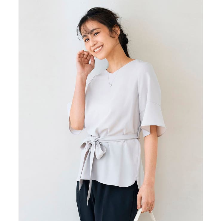 ［支持率NO.1/接触冷感/速乾/UVカット/イージーケア］浅Vネックブラウス | a.v.v【WOMEN】 | 詳細画像13 