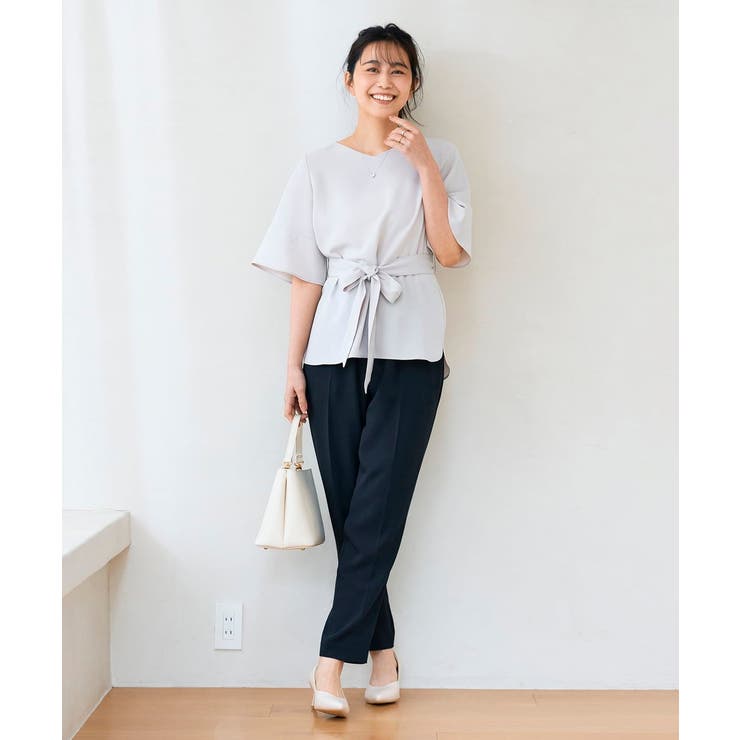 ［支持率NO.1/接触冷感/速乾/UVカット/イージーケア］浅Vネックブラウス | a.v.v【WOMEN】 | 詳細画像14 