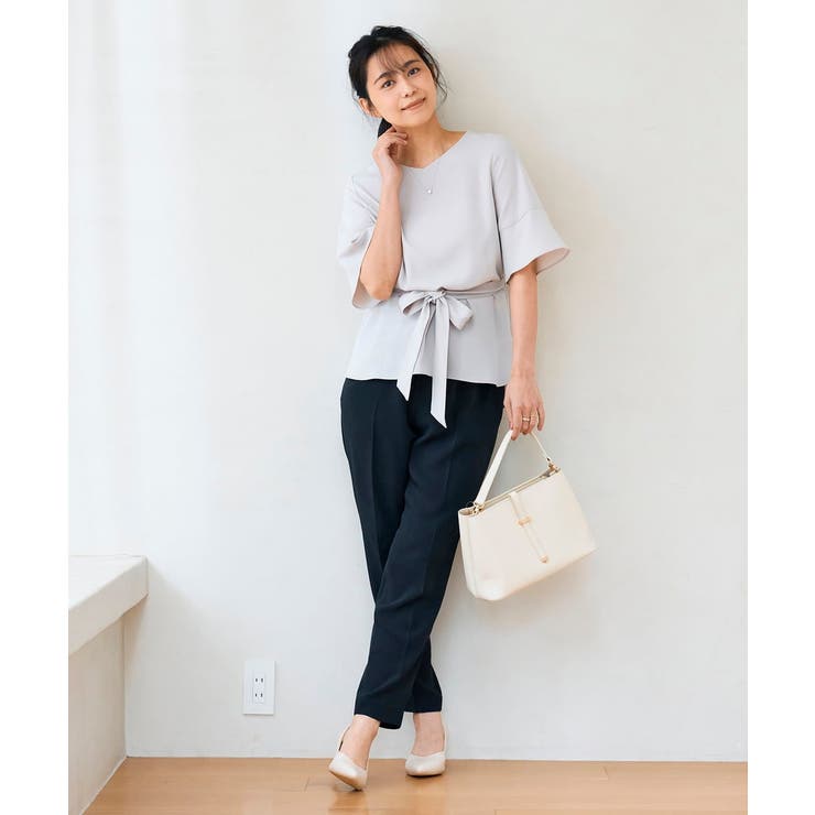 ［支持率NO.1/接触冷感/速乾/UVカット/イージーケア］浅Vネックブラウス | a.v.v【WOMEN】 | 詳細画像15 