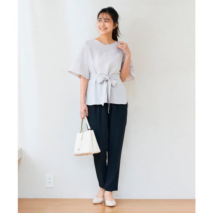 ［支持率NO.1/接触冷感/速乾/UVカット/イージーケア］浅Vネックブラウス | a.v.v【WOMEN】 | 詳細画像16 