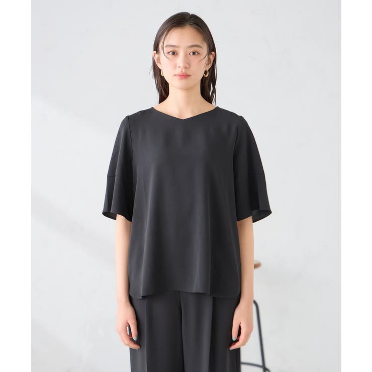 ［支持率NO.1/接触冷感/速乾/UVカット/イージーケア］浅Vネックブラウス | a.v.v【WOMEN】 | 詳細画像22 