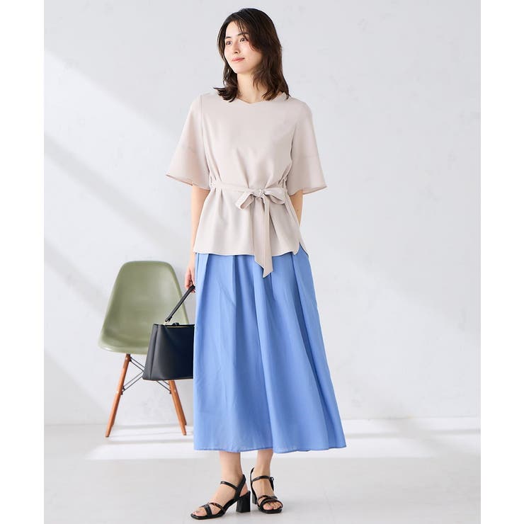 ［支持率NO.1/接触冷感/速乾/UVカット/イージーケア］浅Vネックブラウス | a.v.v【WOMEN】 | 詳細画像7 