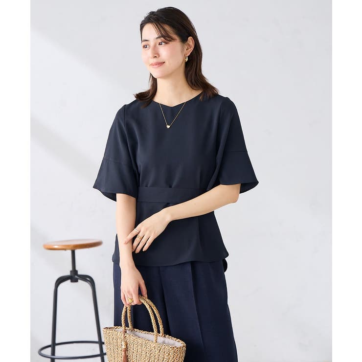 ［支持率NO.1/接触冷感/速乾/UVカット/イージーケア］浅Vネックブラウス | a.v.v【WOMEN】 | 詳細画像8 