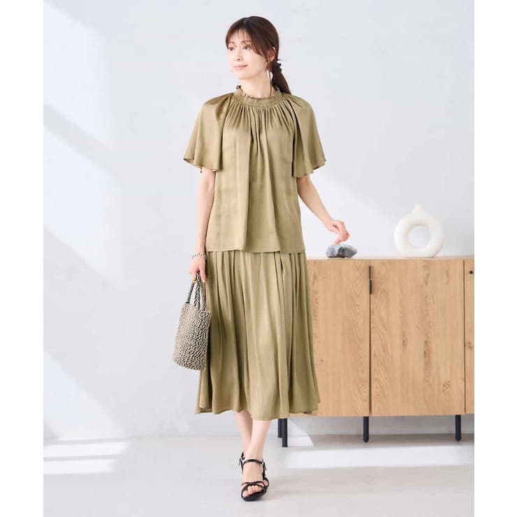 エアリーサテンシャーリングネックブラウス | a.v.v【WOMEN】 | 詳細画像35 