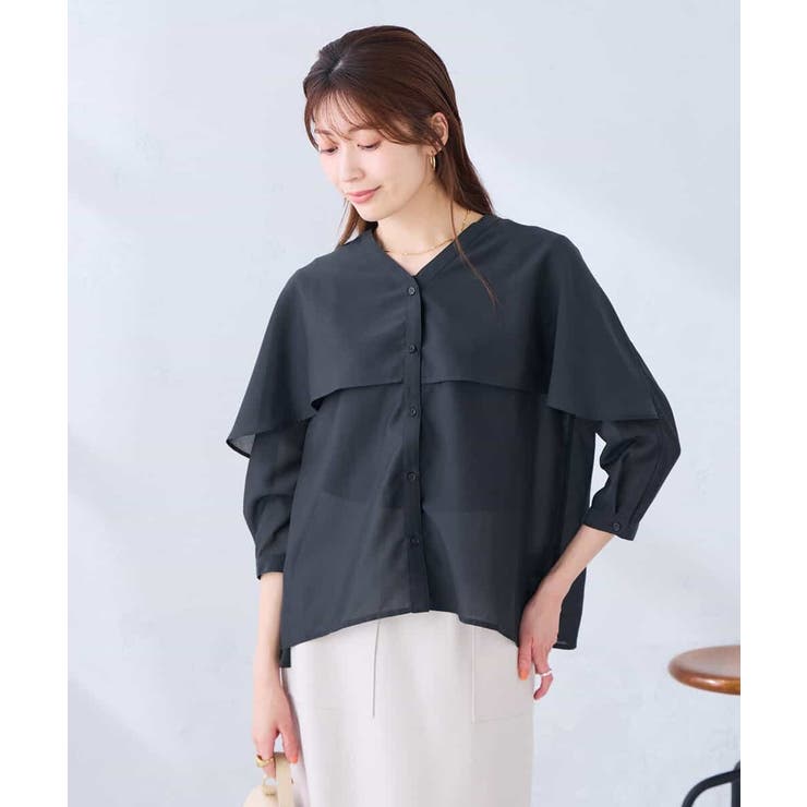 ケープ風シアーブラウス | a.v.v【WOMEN】 | 詳細画像2 