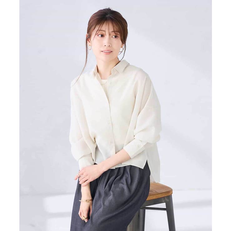 【洗える】クロップド丈セミシアーシャツ | a.v.v【WOMEN】 | 詳細画像29 
