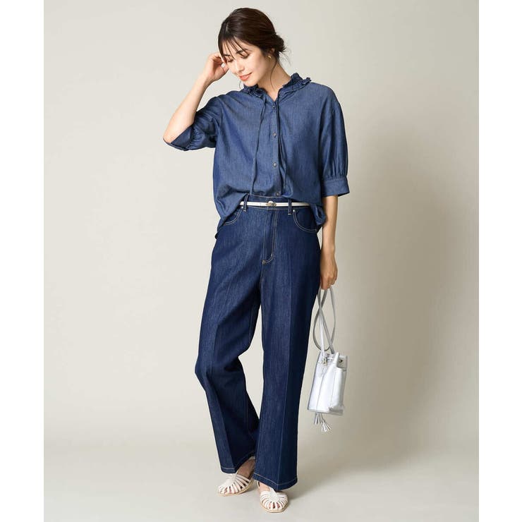 美品★RED VALENTINO★デニムブラウス フリルネックデニムブラウス[品番：ITKW0017153]｜a.v.v【WOMEN
