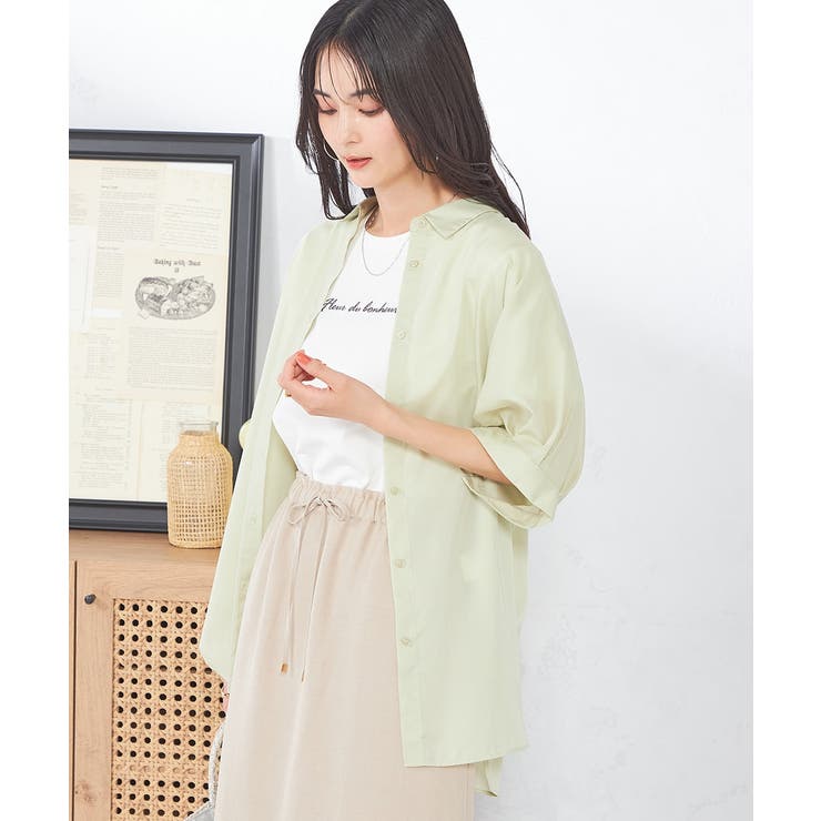 【接触冷感/洗える/イージーケア/毛玉になりにくい】シアータックシャツ | a.v.v【WOMEN】 | 詳細画像1 