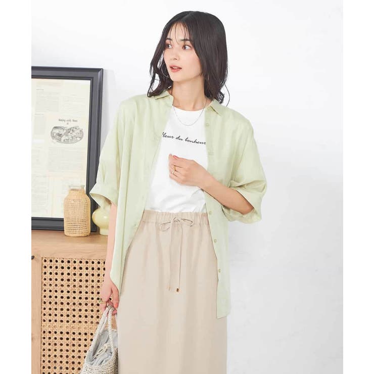 【接触冷感/洗える/イージーケア/毛玉になりにくい】シアータックシャツ | a.v.v【WOMEN】 | 詳細画像12 