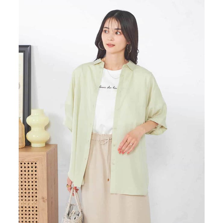 【接触冷感/洗える/イージーケア/毛玉になりにくい】シアータックシャツ | a.v.v【WOMEN】 | 詳細画像13 