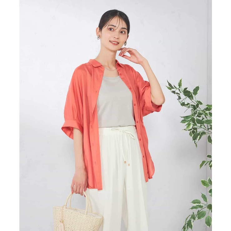 【接触冷感/洗える/イージーケア/毛玉になりにくい】シアータックシャツ | a.v.v【WOMEN】 | 詳細画像3 