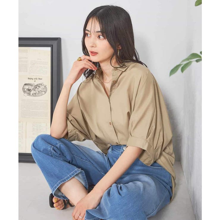 モカ | 【接触冷感/洗える/イージーケア/毛玉になりにくい】シアータックシャツ | a.v.v【WOMEN】