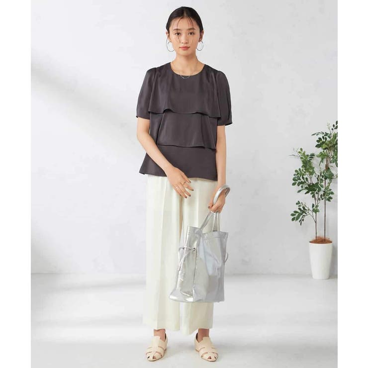 【接触冷感/UVカット/吸水速乾/イージーケア】サテンティアードブラウス | a.v.v【WOMEN】 | 詳細画像11 