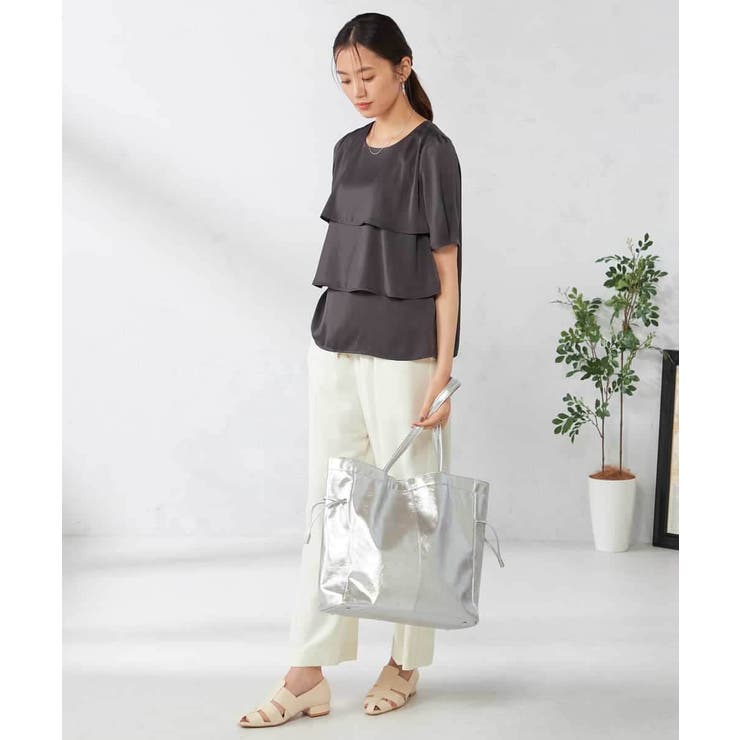 【接触冷感/UVカット/吸水速乾/イージーケア】サテンティアードブラウス | a.v.v【WOMEN】 | 詳細画像13 