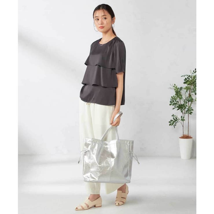 【接触冷感/UVカット/吸水速乾/イージーケア】サテンティアードブラウス | a.v.v【WOMEN】 | 詳細画像14 