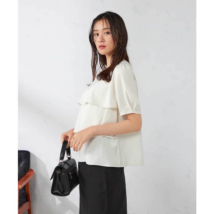 【接触冷感/UVカット/吸水速乾/イージーケア】サテンティアードブラウス | a.v.v【WOMEN】 | 詳細画像2 