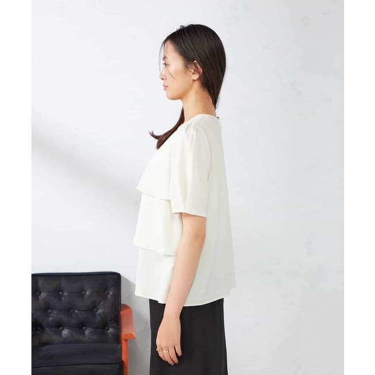 【接触冷感/UVカット/吸水速乾/イージーケア】サテンティアードブラウス | a.v.v【WOMEN】 | 詳細画像21 