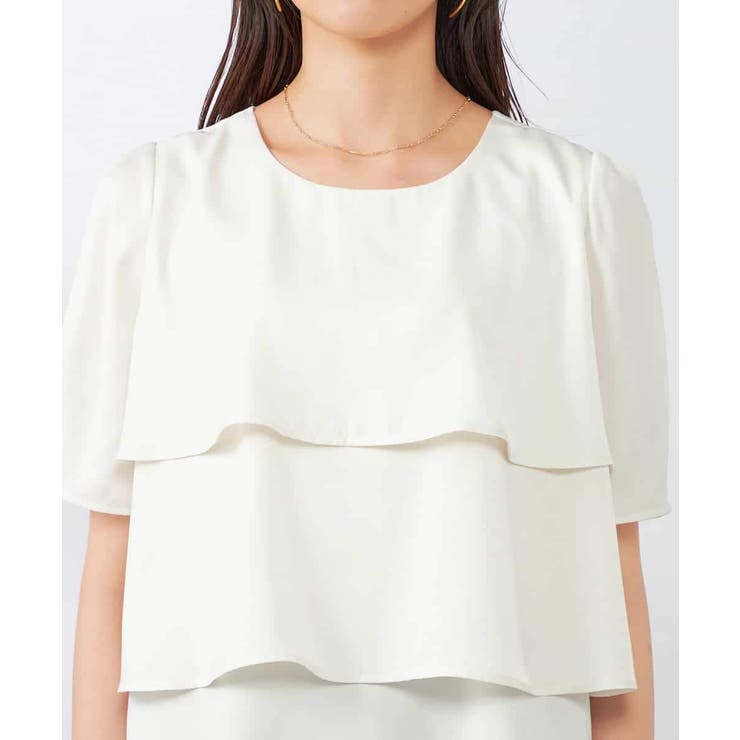 【接触冷感/UVカット/吸水速乾/イージーケア】サテンティアードブラウス | a.v.v【WOMEN】 | 詳細画像23 