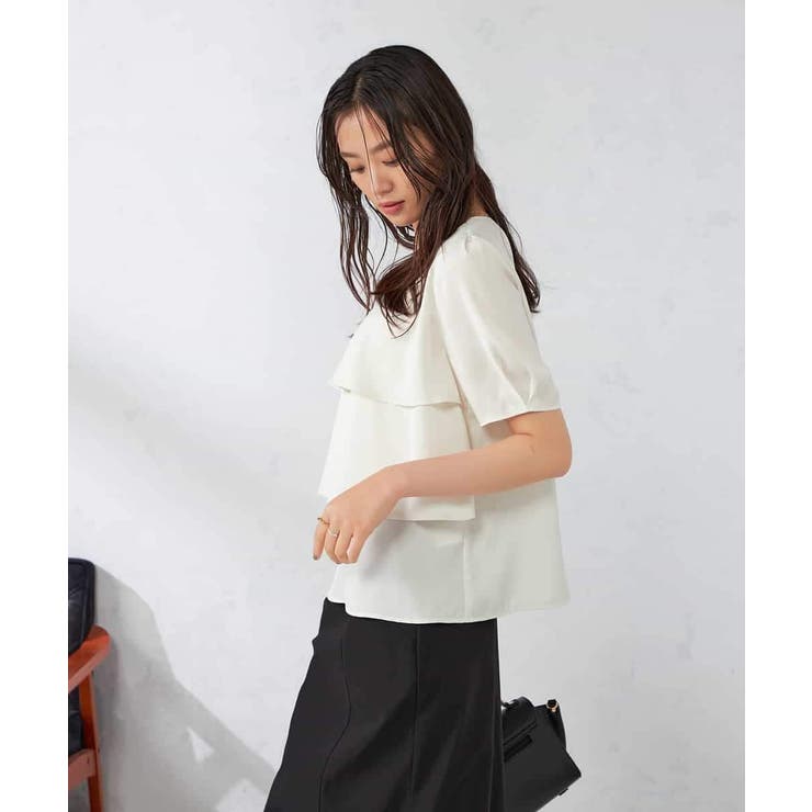 【接触冷感/UVカット/吸水速乾/イージーケア】サテンティアードブラウス | a.v.v【WOMEN】 | 詳細画像3 