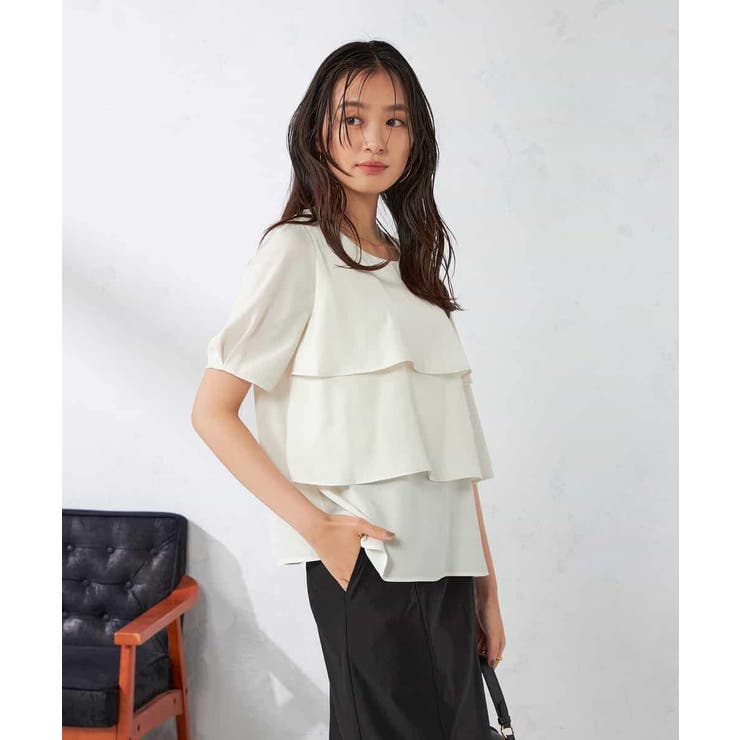 【接触冷感/UVカット/吸水速乾/イージーケア】サテンティアードブラウス | a.v.v【WOMEN】 | 詳細画像4 