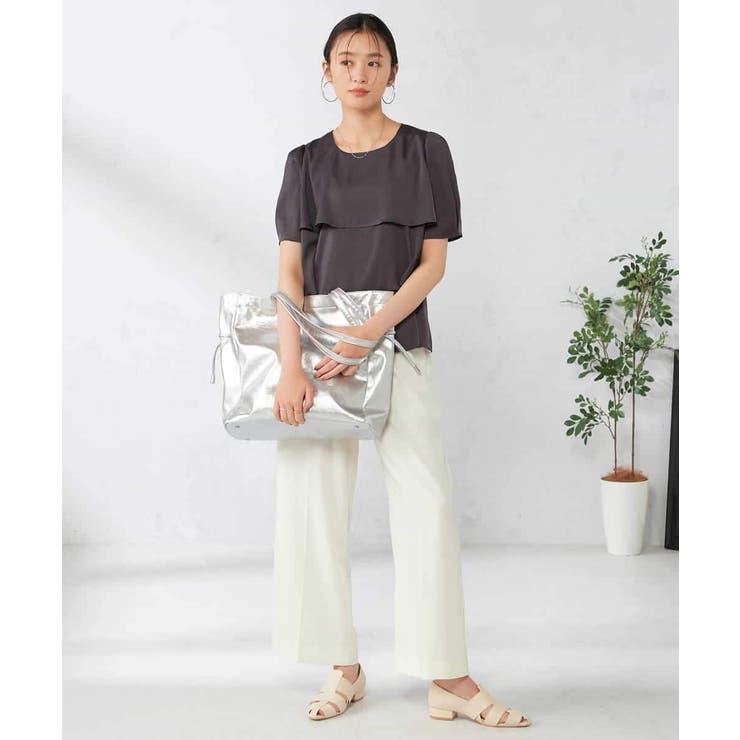 【接触冷感/UVカット/吸水速乾/イージーケア】サテンティアードブラウス | a.v.v【WOMEN】 | 詳細画像9 