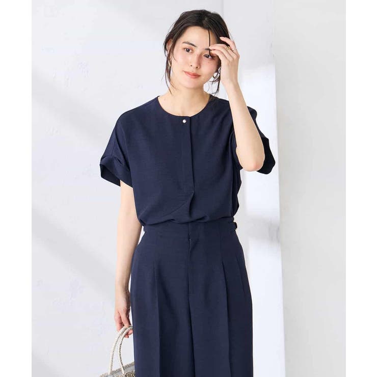 【接触冷感 UVカット】リネンライクスキッパーブラウス【セットアップ対応 アンチ… | a.v.v【WOMEN】 | 詳細画像1 