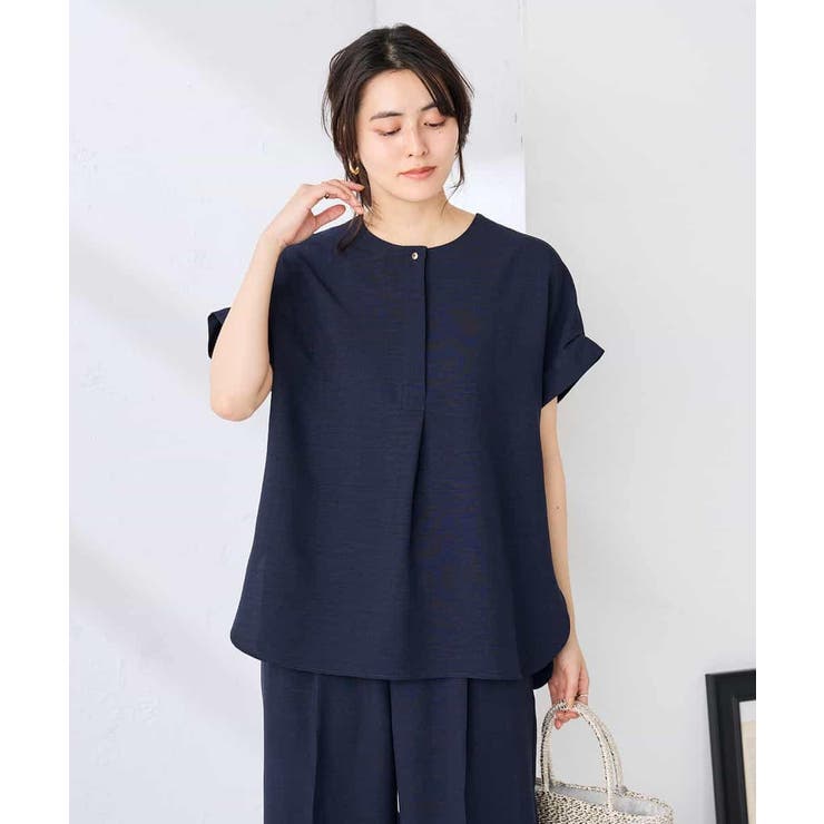 【接触冷感 UVカット】リネンライクスキッパーブラウス【セットアップ対応 アンチ… | a.v.v【WOMEN】 | 詳細画像2 
