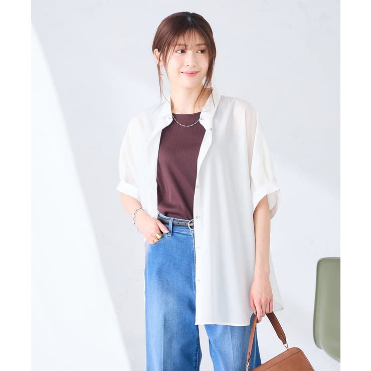 【接触冷感/洗える/イージーケア/毛玉になりにくい】シアータックシャツ | a.v.v【WOMEN】 | 詳細画像45 