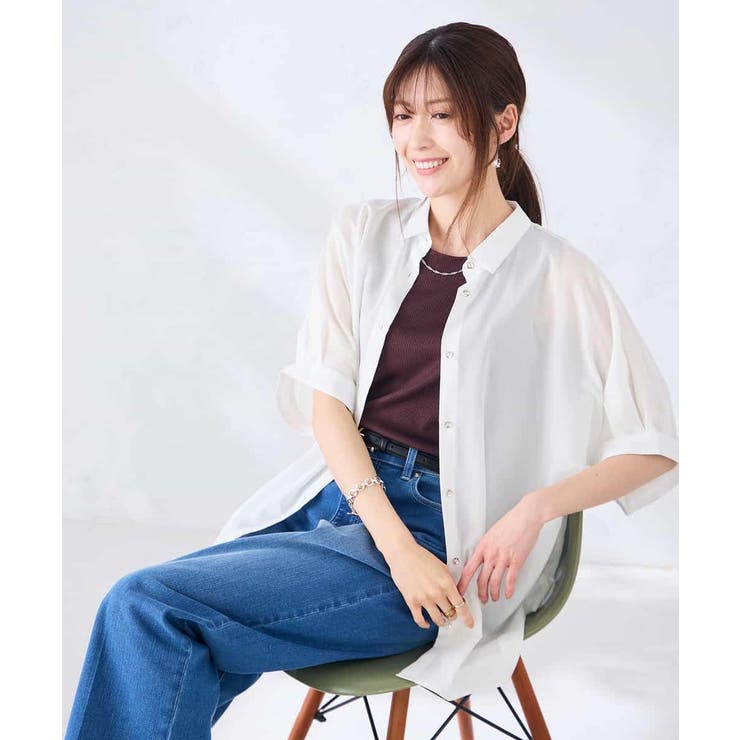 【接触冷感/洗える/イージーケア/毛玉になりにくい】シアータックシャツ | a.v.v【WOMEN】 | 詳細画像46 