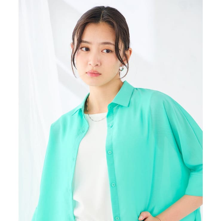 【接触冷感/イージーケア/洗える】クロップド丈セミシアーシャツ | a.v.v【WOMEN】 | 詳細画像18 