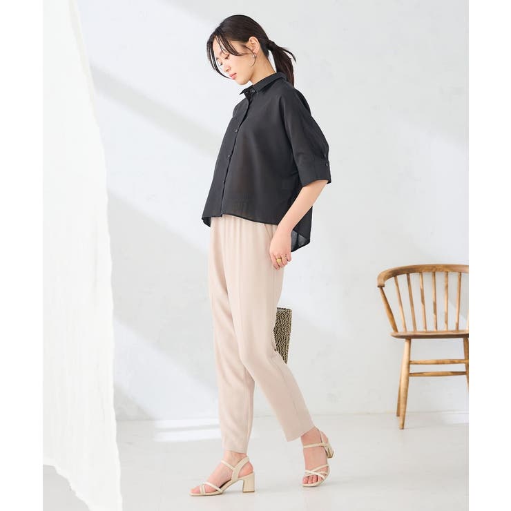 【接触冷感/イージーケア/洗える】クロップド丈セミシアーシャツ | a.v.v【WOMEN】 | 詳細画像26 