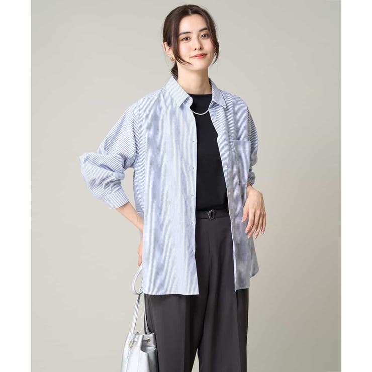 リネン混ベーシックシャツ | a.v.v【WOMEN】 | 詳細画像2 