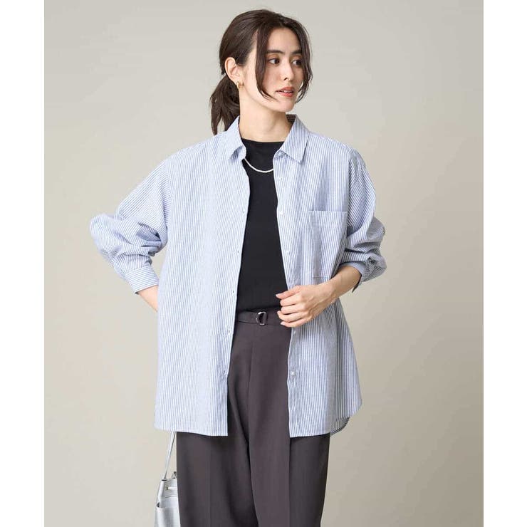 リネン混ベーシックシャツ | a.v.v【WOMEN】 | 詳細画像4 