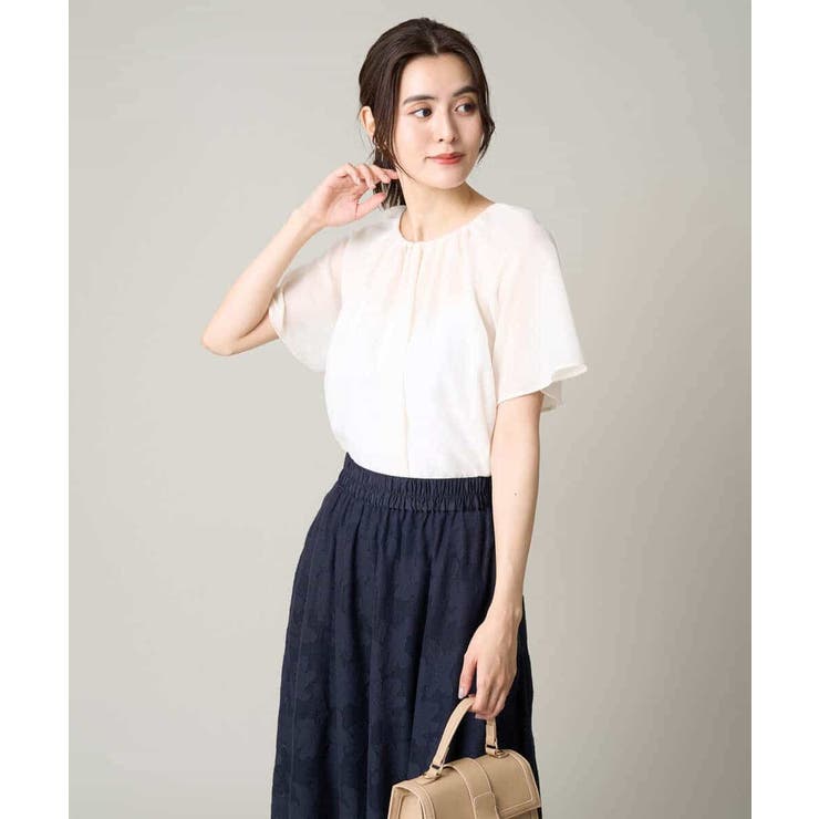 【洗える】フレアスリーブシアータックブラウス | a.v.v【WOMEN】 | 詳細画像12 