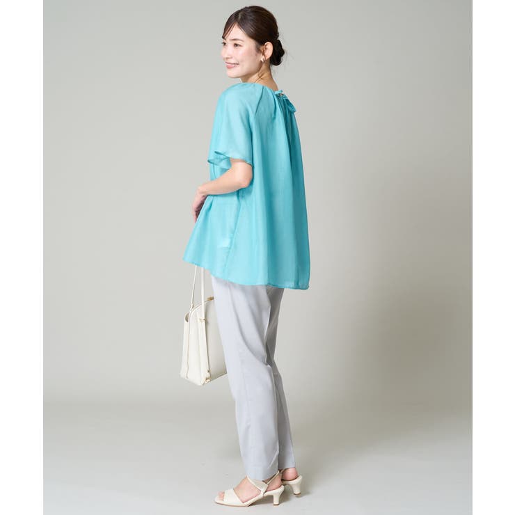 【洗える】フレアスリーブシアータックブラウス | a.v.v【WOMEN】 | 詳細画像9 