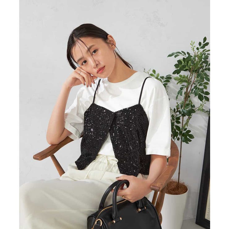 ブラック | スパンコールビスチェ | a.v.v【WOMEN】