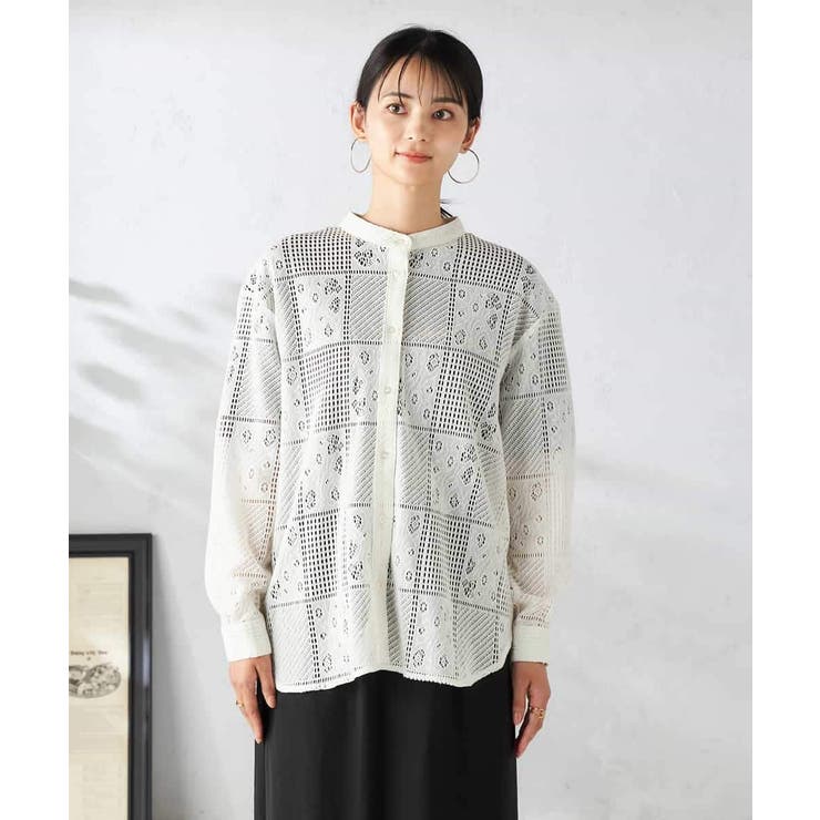 スクエアレースシャツ | a.v.v【WOMEN】 | 詳細画像19 