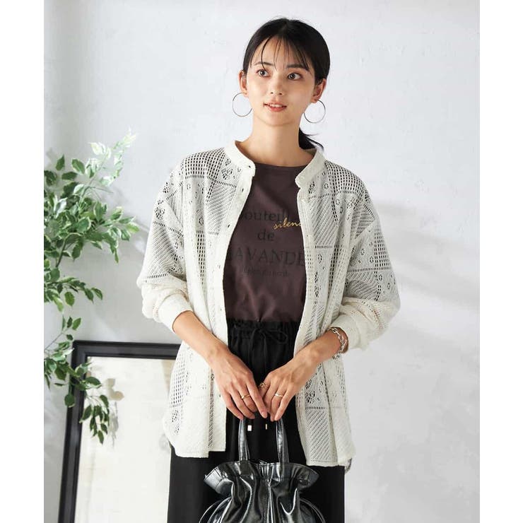 アイボリー | スクエアレースシャツ | a.v.v【WOMEN】