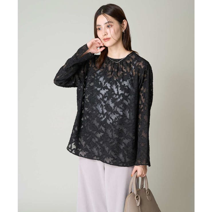 カットジャガードシアーブラウス | a.v.v【WOMEN】 | 詳細画像13 