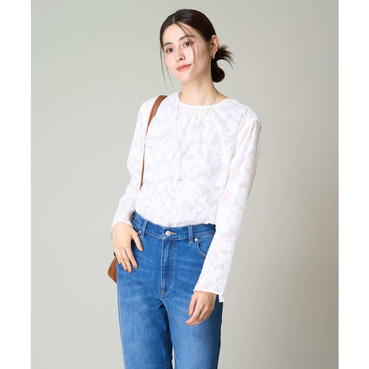 カットジャガードシアーブラウス | a.v.v【WOMEN】 | 詳細画像7 