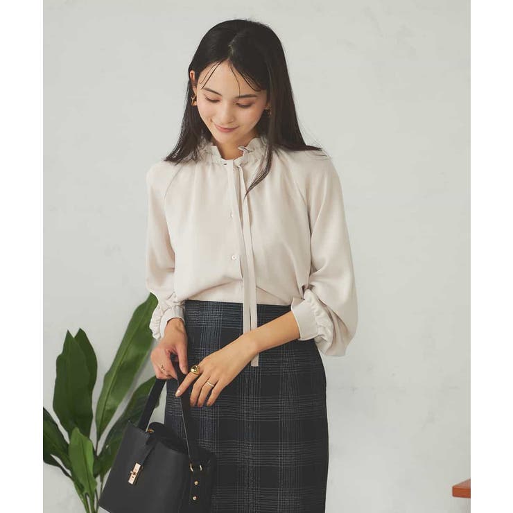 フリルネックボウタイブラウス | a.v.v【WOMEN】 | 詳細画像8 